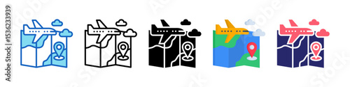 Flight Multiple Style Icon Set Collection.