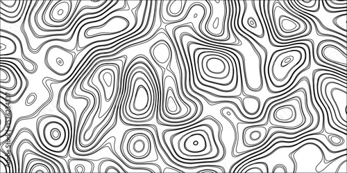 Abstract black and white pattern resembling topographic contours perfect for modern design elements