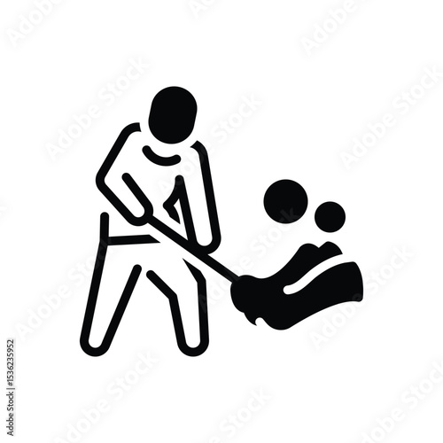 Black solid icon for mopping
