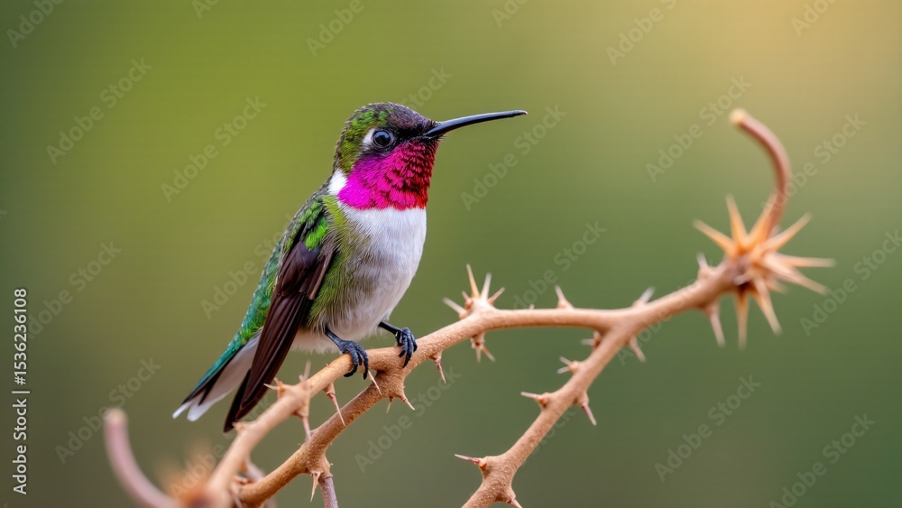 Fototapeta premium Male Anna's Hummingbird Perched On Branch