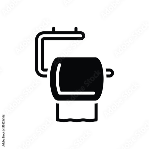Black solid icon for toilet paper
