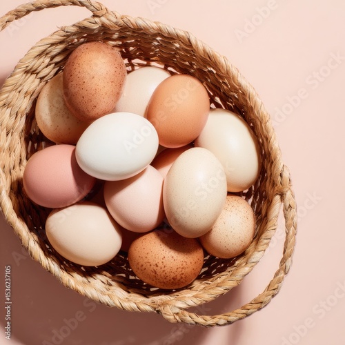 Wallpaper Mural Fresh eggs in a woven basket (1) Torontodigital.ca