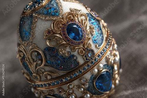 Egg designed like a FabergÃ© with jewel details