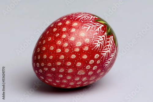 Egg painted like a strawberry
