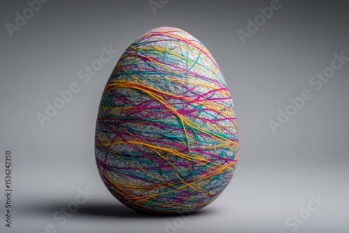 Egg with colorful scribbles like crayon doodles