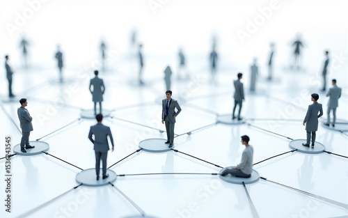 People are connected by a chain of connections. Communication and information transfer. Cooperation, collaboration. Production chain, customers and contractors. Beneficiaries. Economics and barter. photo