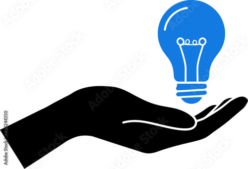 Idea lightbulb in hand concept innovation creative solution inspiration business strategy vector graphic editable stock vector illustration