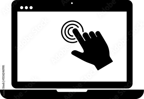 Laptop touch screen technology vector illustration for interface design and user experience icon set editable stock vector illustration