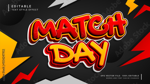 Basketball match day 3d editable text effect sport style