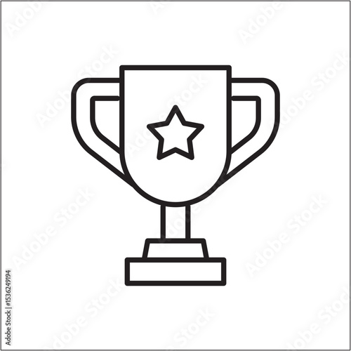 Trophy icon. Achievement trophy cup icon. Icon symbol of win, victory, award, prize, level. Vector illustration.