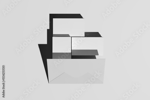 
Vector set of realistic blue envelopes in different positions.  with Business Card Presentation Professional Corporate Office Marketing Layout Document Realistic Showcase
