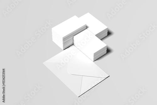 Business Card Presentation Set Blank Mockup Template Branding Identity Flyer Banner Professional Corporate, with Set of realistic black envelopes mockup.