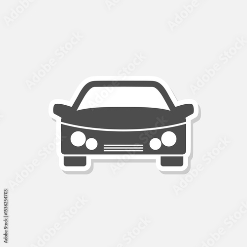 Car bumper icon sticker isolated on gray background