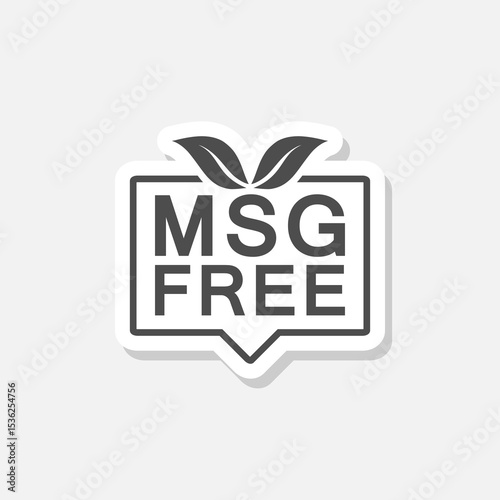MSG free icon sticker isolated on gray background