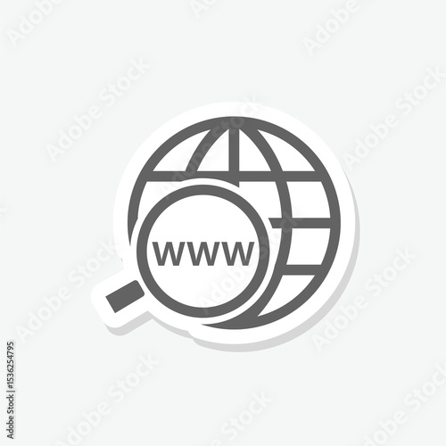Domain Name icon sticker isolated on gray background