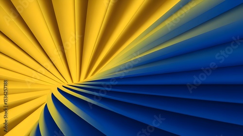 Wallpaper Mural Vibrant Abstract Sunburst Background in Blue and Yellow – 3D Textured Minimalist Radiant Design for Summer, Energy, and Optimistic Branding Concepts. Torontodigital.ca