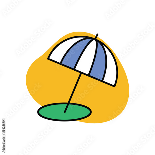 Beach Umbrella Icon vector stock illustration