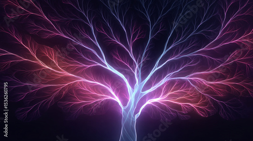 Biomechanical Energy Tree in Luminous Blue photo