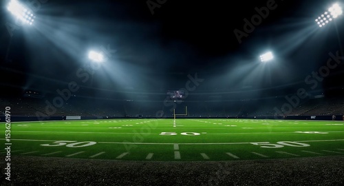 Night Game: Football Stadium Under Lights
