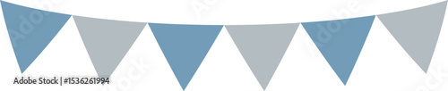 Triangle flag garland 2 colors - blue-gray
