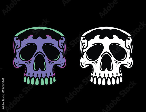 Skull head vector illustration