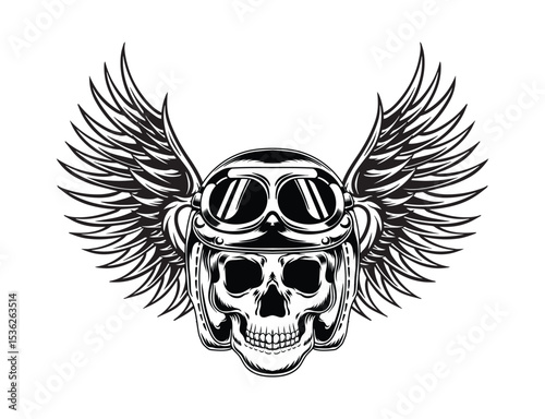 skull with wings