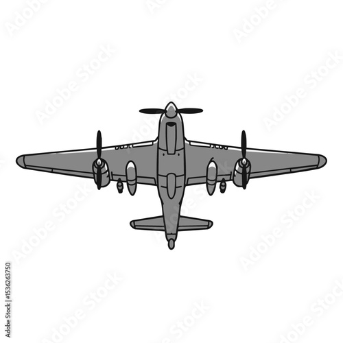 Propeller Attack Aircraft Flat Icon