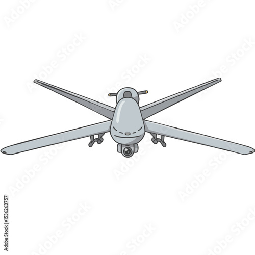Reconnaissance Drone with Camera Flat Icon