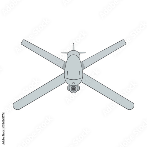Reconnaissance Drone with Camera Flat Icon