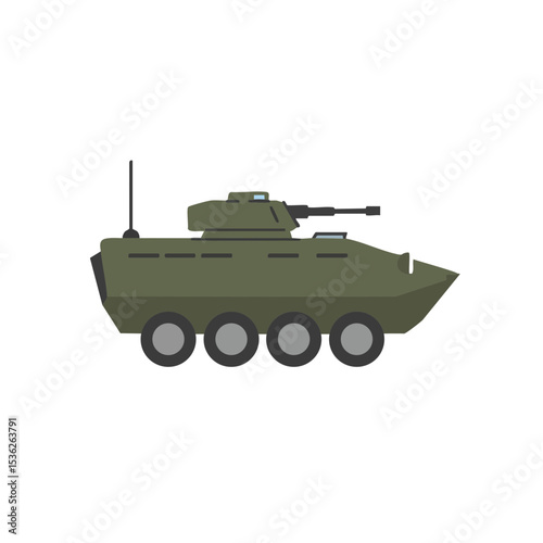 Armored Personnel Carrier Flat Vector Icon