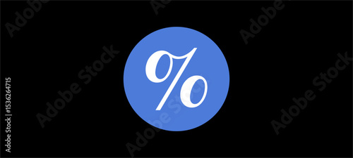 3d blue percentage sign isolated on white background.