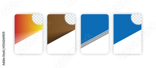 Modern Vertical ID Card Templates with Diagonal Color Accents and Photo Placeholder