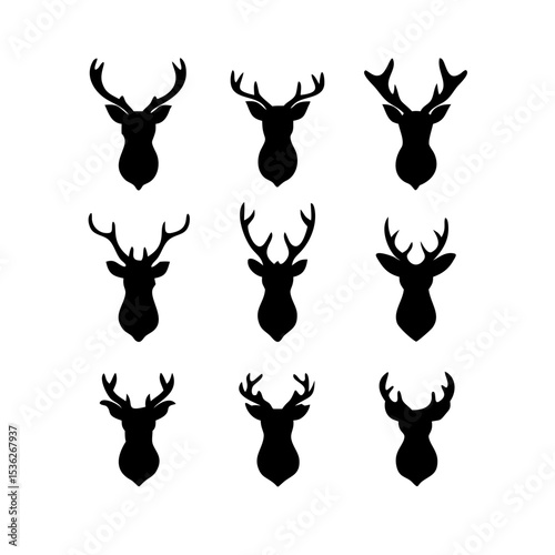 deer silhouette set