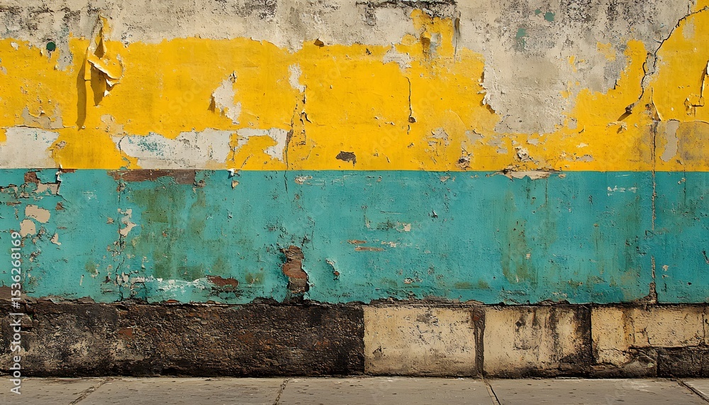 Fototapeta premium Urban style, grunge wall, peeling paint look.