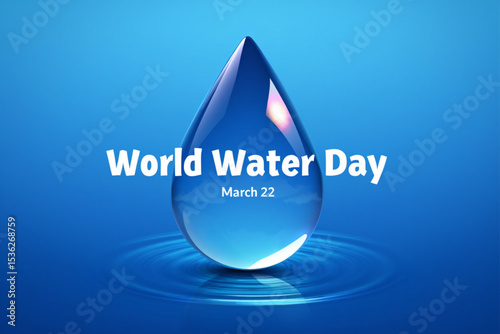 World Water Day - 22 March, Hand-Drawn Sketch Globe With a Tap From Which Water is Flowing