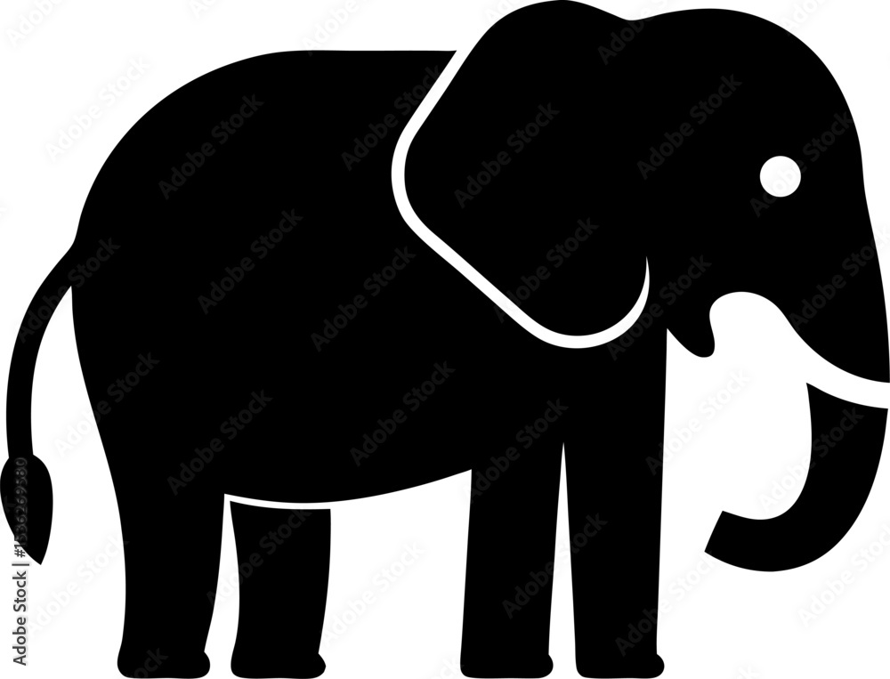 Obraz premium elephant silhouette vector illustration