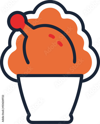 fried chicken vector illustration. chicken thigh vector.