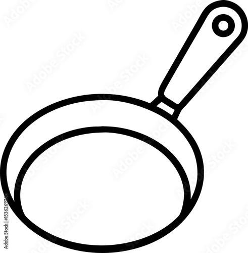 Frying pan icon in flat style. Food cooking time sign. Pan vector illustration