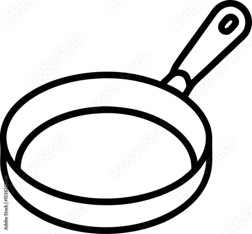 Frying pan icon in flat style. Food cooking time sign. Pan vector illustration