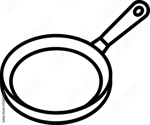 Frying pan icon in flat style. Food cooking time sign. Pan vector illustration