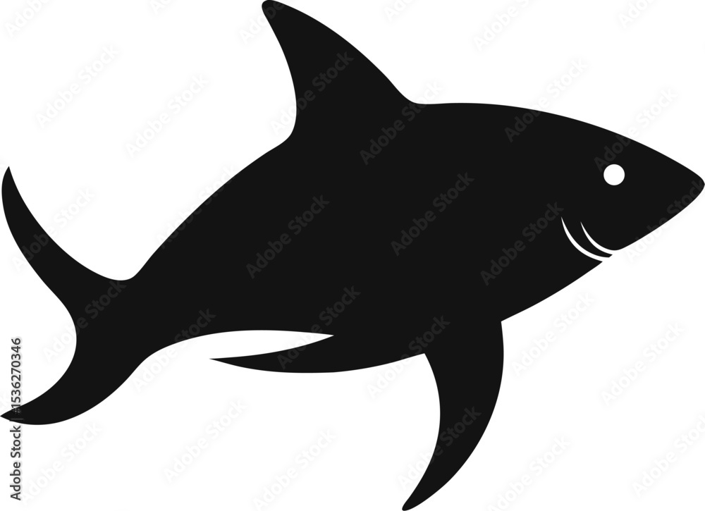 Fototapeta premium silhouette of a shark illustration