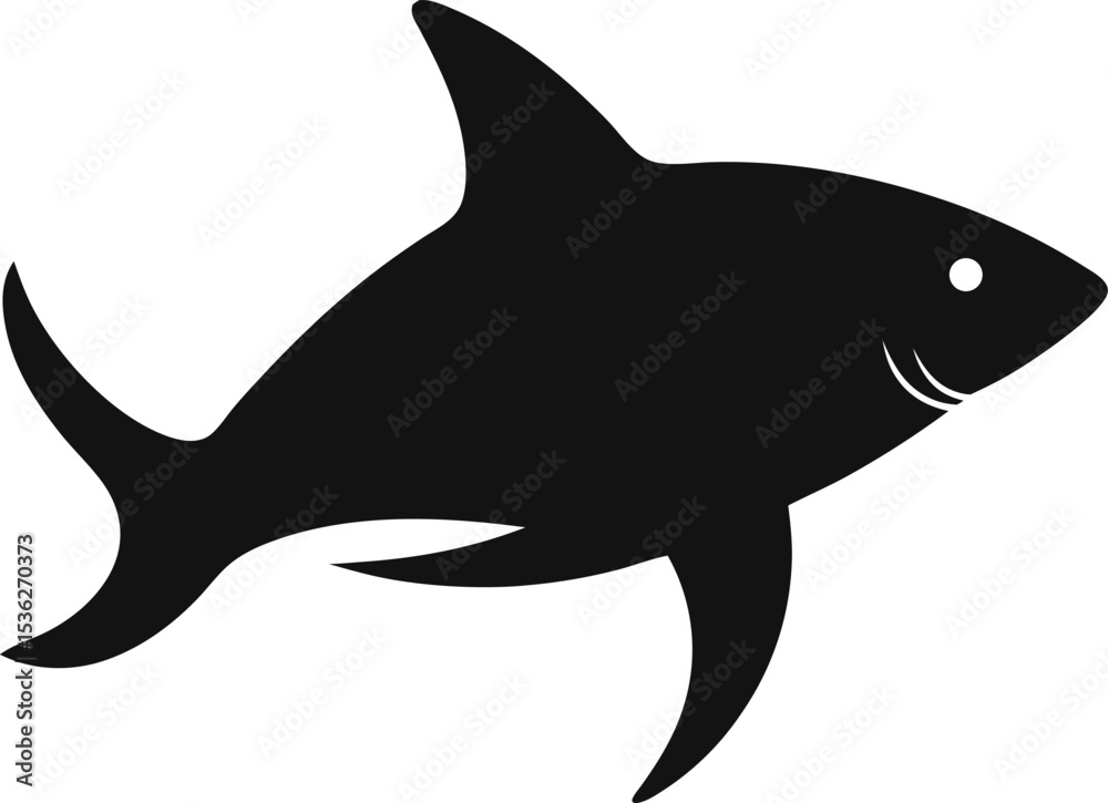 Fototapeta premium silhouette of a shark illustration