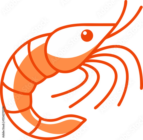 vector illustration of shrimp