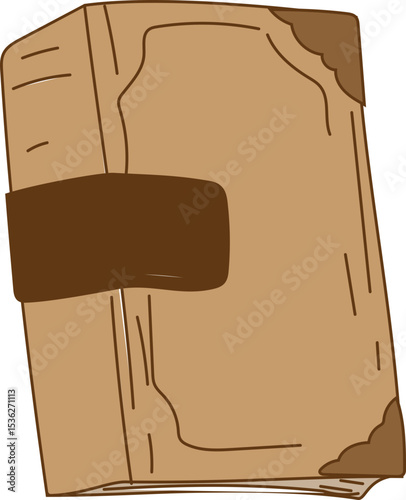 leather notebook closed vector illustration for planner, education, bullet journal, writing or school icon sets