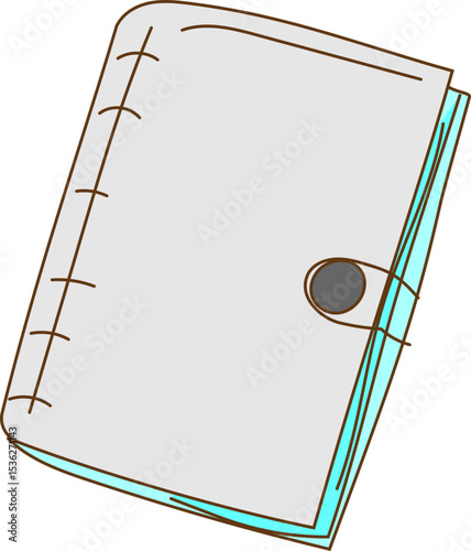 ring binder with blue cover vector illustration for planner, education, bullet journal, writing or school icon sets