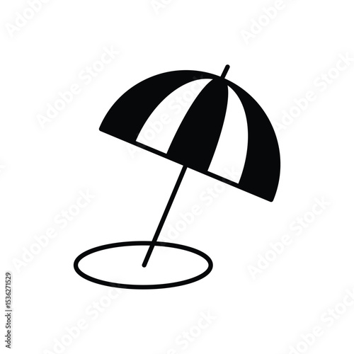 Beach Umbrella Icon vector stock illustration