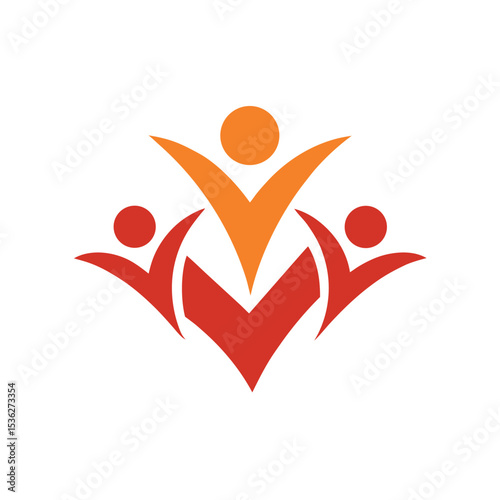 Abstract Crowd Forming Human Circle Symbol