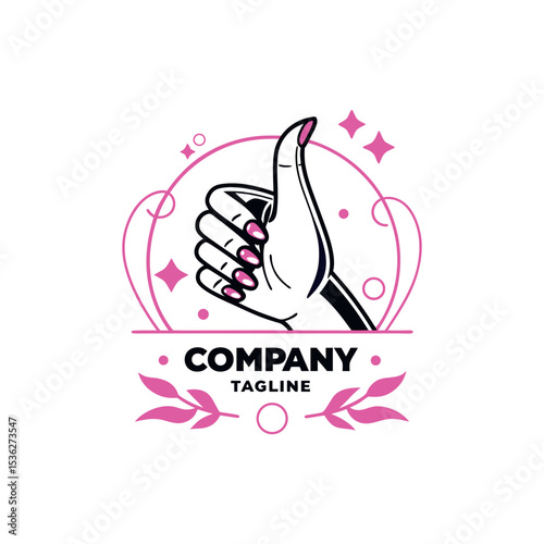nails art studio logo design vector 