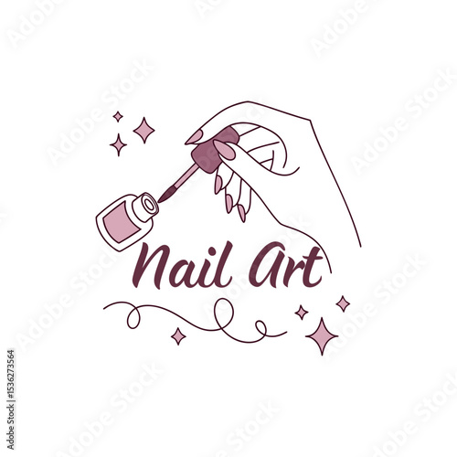 nails art studio logo design vector 