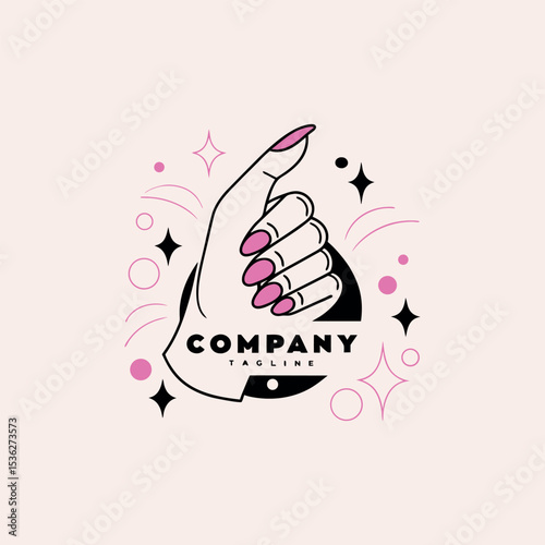 nails art studio logo design vector 